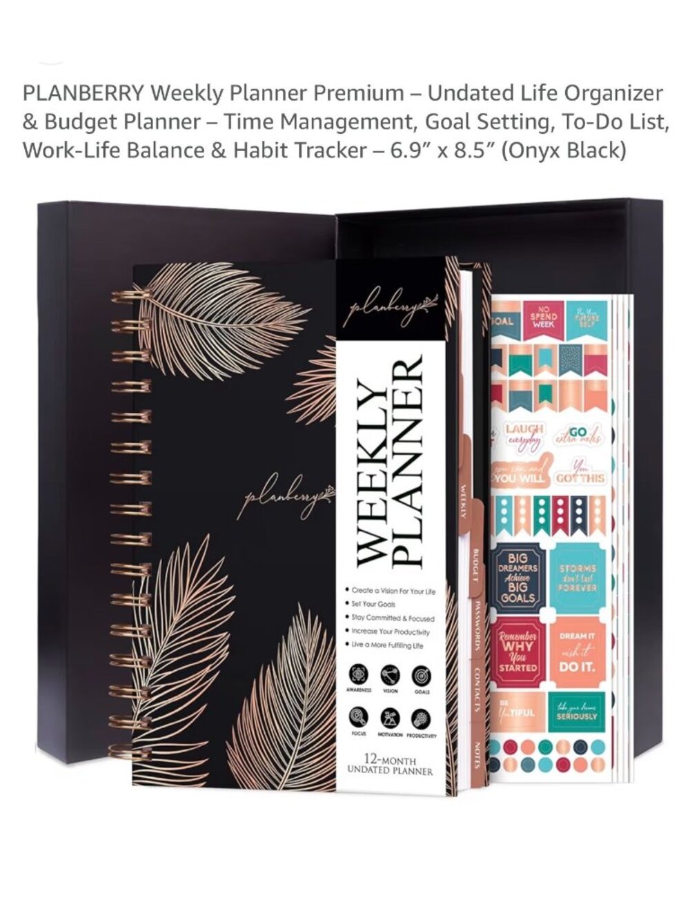 Planberry Weekly Planner Premium - Undated Organizer Budget Planner & Habit Trac